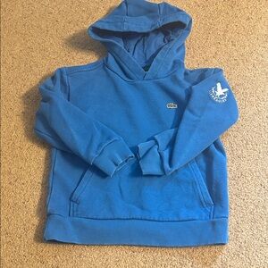 Lacoste Kids Bright Blue Hooded Sweatshirt with Gleneagles logo